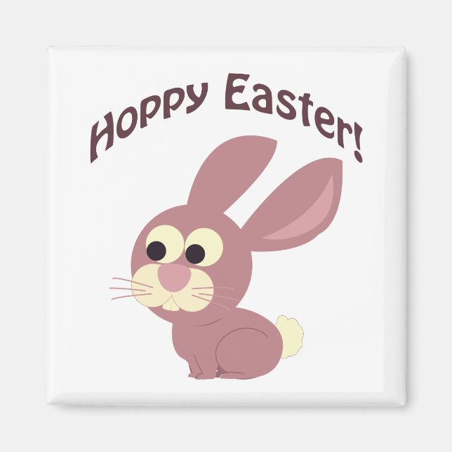 Imán Hoppy Easter Pink Bunny (Frente)