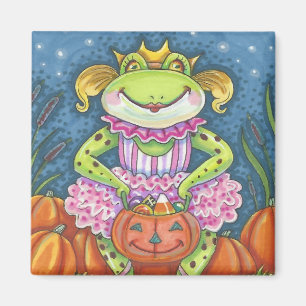 Imán HOPPY HALLOWEEN BALLERINA PRINCESS FROG MAGNET Squ