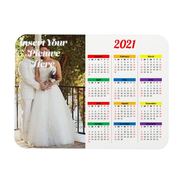 Imán Hor del calendario iris de la foto personalizada d (Horizontal)