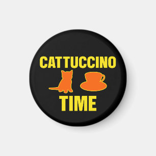Imán Hora de Cattuccino Gatos y Amantes del Café