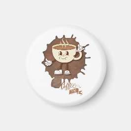 Imán **Hora del Café – Taza Sonriente y Vapor Cute 