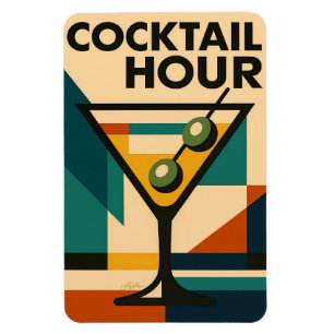 Imán Hora del cóctel Martini Modernista de Bauhaus de m