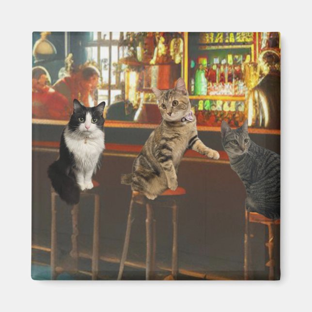Imán Hora del gato feliz (Frente)
