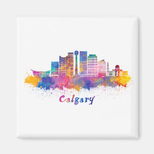 Imán horizonte calgary acuarela