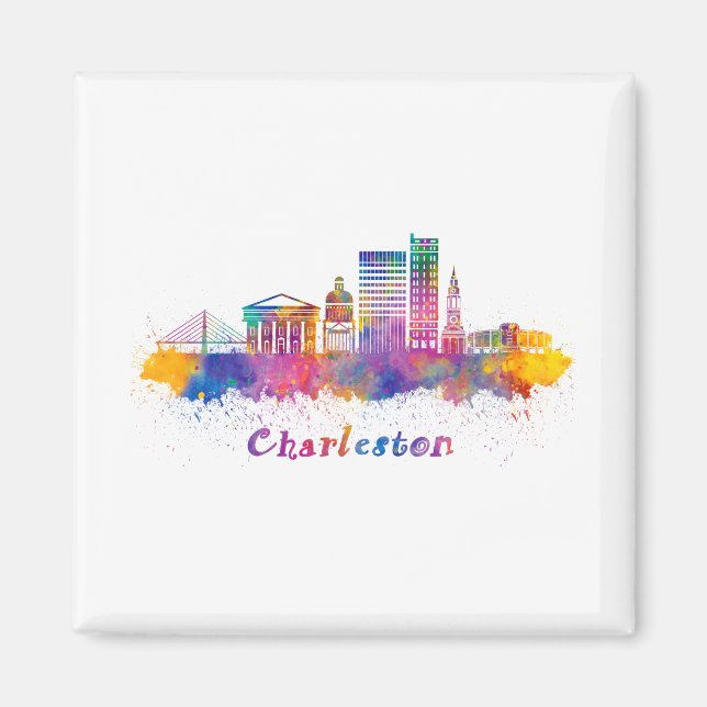 Imán horizonte charleston acuarela (Frente)
