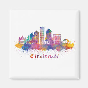 Imán horizonte cincinnati acuarela