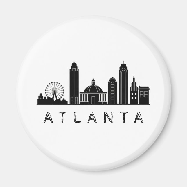Imán Horizonte de Atlanta Georgia Estilizado Moderno (Frente)