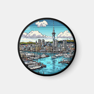 Imán Horizonte de Auckland con puerto y yates