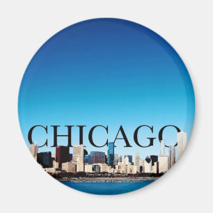 Imán Horizonte de Chicago con CHICAGO en el cielo
