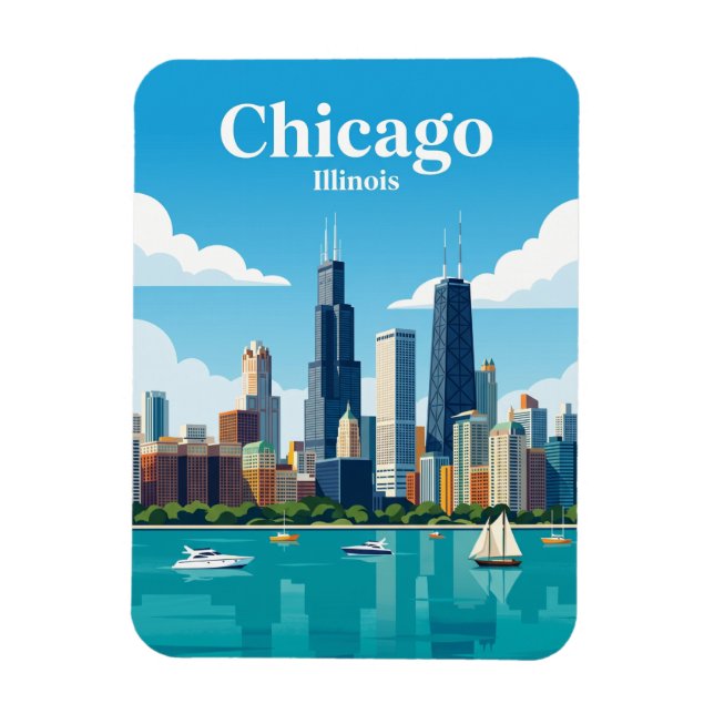 Imán Horizonte de Chicago EE. UU. (Vertical)