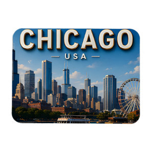 Imán Horizonte de Chicago Viajes EE. UU.