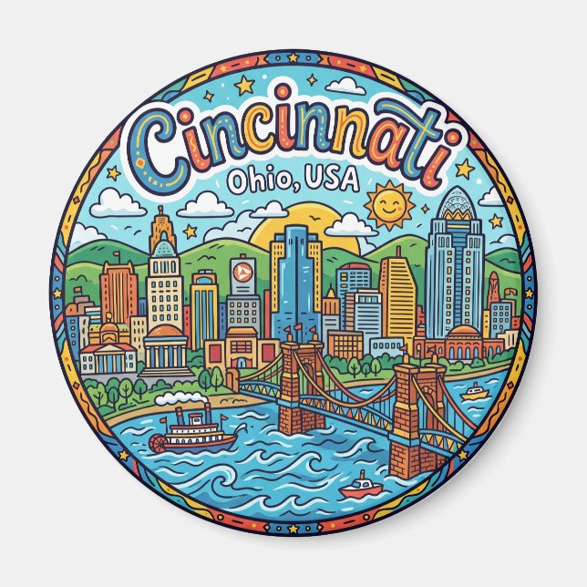 Imán Horizonte de Cincinnati, Ohio, EE. UU. Ohio (Frente)