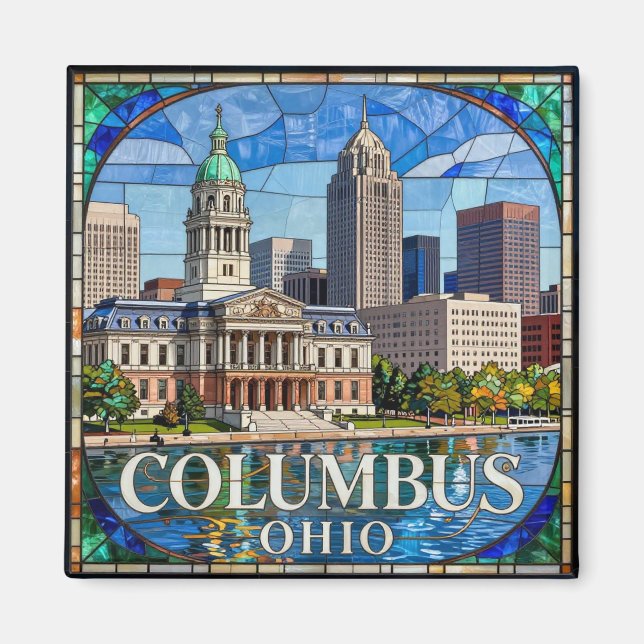 Imán Horizonte de Columbus Ohio 🏙️ (Frente)
