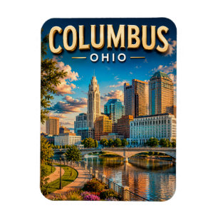 Imán Horizonte de Columbus Ohio y río Scioto