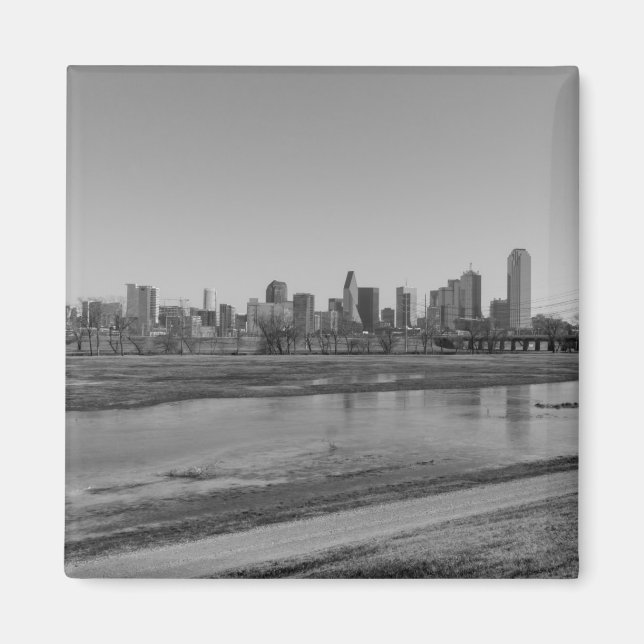 Imán Horizonte de Dallas en escala de grises (Frente)