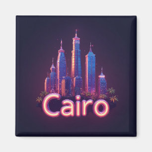 Imán Horizonte de El Cairo Neon con rascacielos moderno