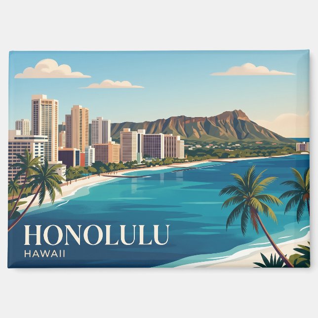 Imán Horizonte de Honolulu Hawái (Anverso)