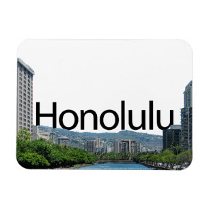 Imán Horizonte de Honolulu HI con Honolulu en el cielo