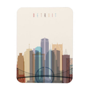 Imán Horizonte de la ciudad de Detroit, Michigan el  