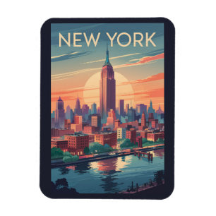 Imán Horizonte de la ciudad de Nueva York Arte de viaje