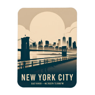 Imán Horizonte de la Ciudad de Nueva York Arte Minimali