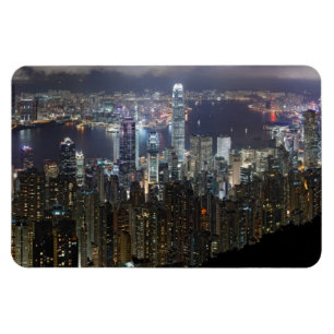 Imán Horizonte de la noche de Hong Kong
