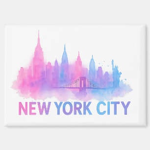 Imán Horizonte de Nueva York Acuarela – Puente Neon