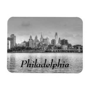 Imán Horizonte de Philadelphia en blanco y negro