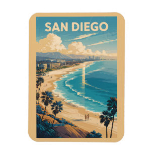 Imán Horizonte de San Diego California Arte de Viaje Vi