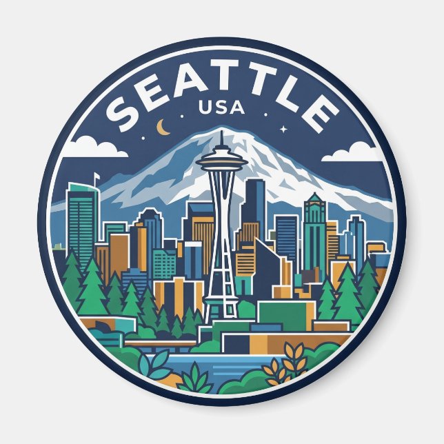 Imán Horizonte de Seattle Washington (Frente)