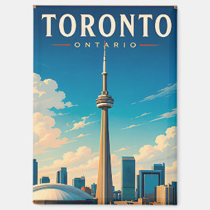 Imán 🗼 Horizonte de Toronto Ontario Retro Viaje