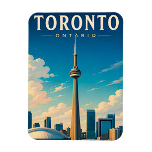 Imán 🗼 Horizonte de Toronto Ontario Retro Viaje