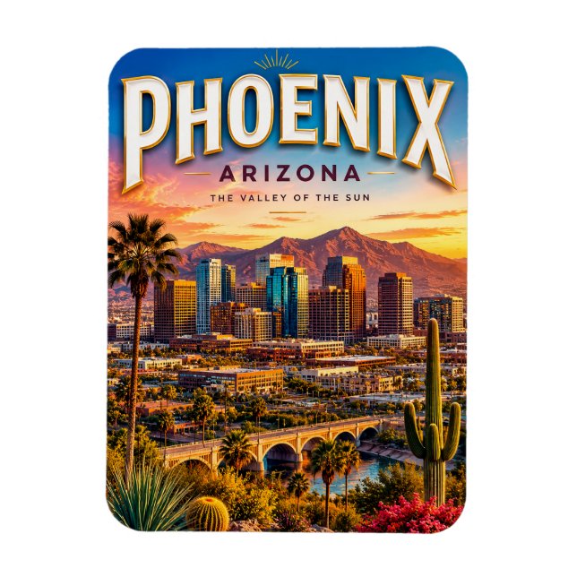 Imán Horizonte del desierto de Phoenix Arizona (Vertical)