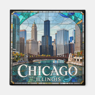 Imán Horizonte del frente del río Chicago 🌆