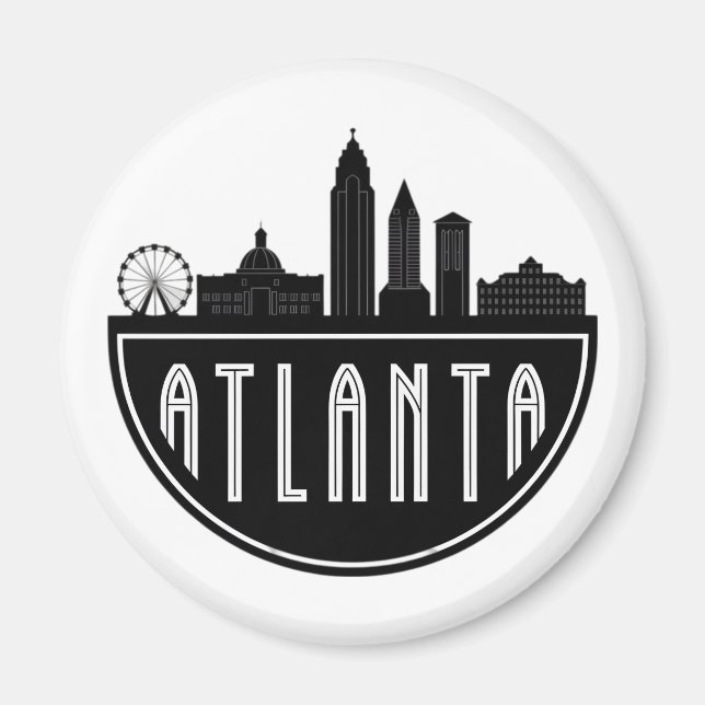 Imán Horizonte estilizado moderno de Atlanta Georgia (Frente)