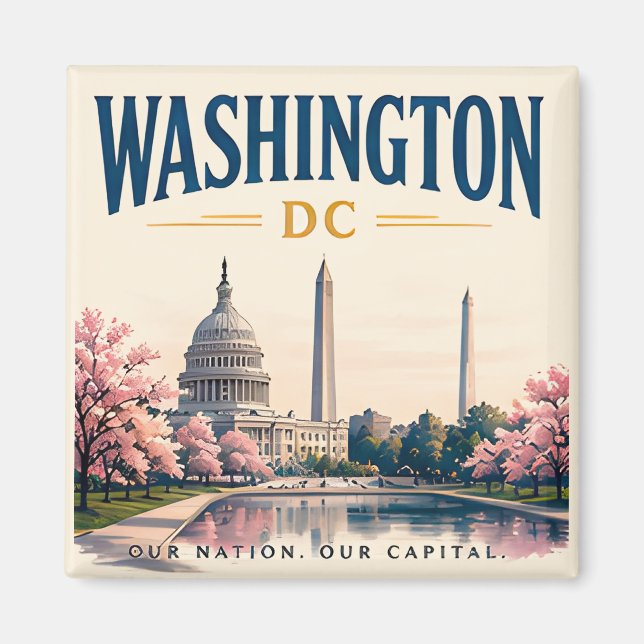 Imán Horizonte histórico de Washington DC (Frente)