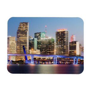 Imán Horizonte iluminado de Miami céntrica en la
