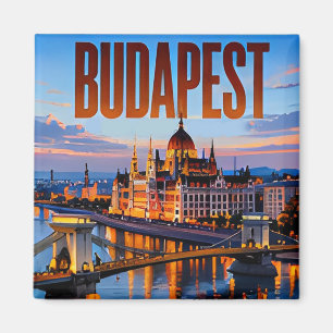 Imán 🌉 Horizonte moderno de Budapest estilo de ciudad