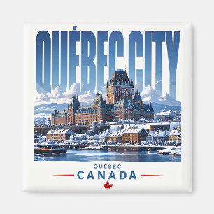Imán 🏰 Horizonte moderno de la ciudad de Quebec 🏰