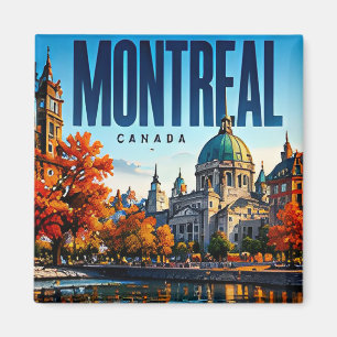 Imán 🍁 Horizonte moderno de Montreal estilo de ciudad