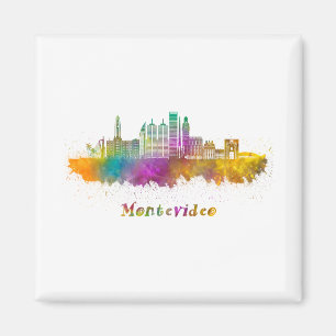 Imán horizonte montevideo acuarela