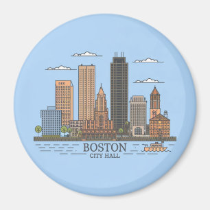 Imán Horizonte urbano de la ciudad de Boston, horizonte
