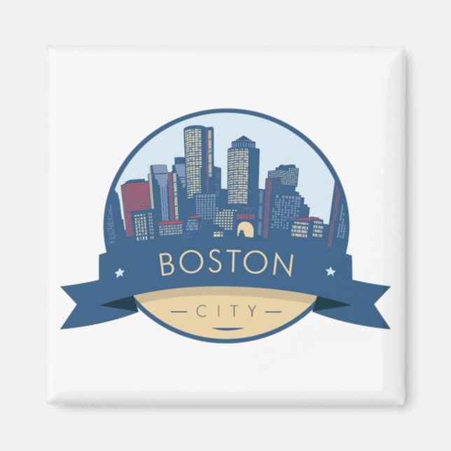 Imán Horizonte urbano de la ciudad de Boston, horizonte (Frente)