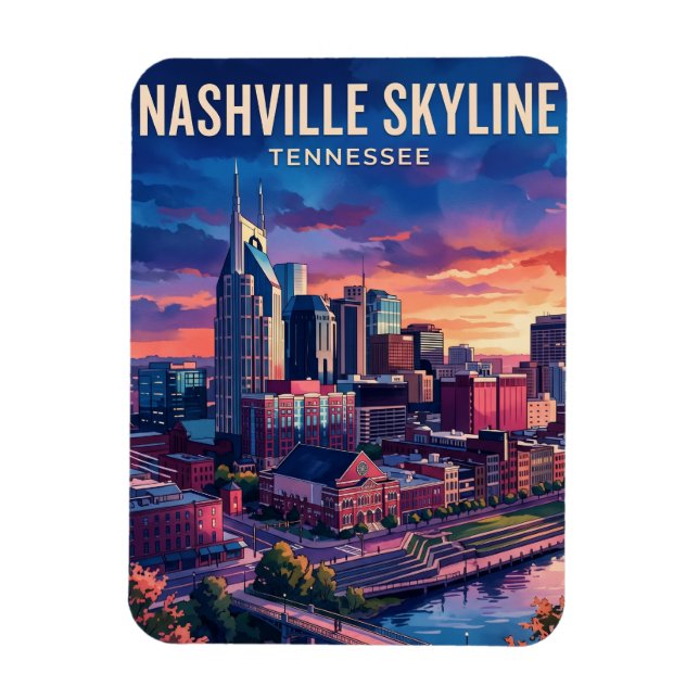 Imán Horizonte urbano de Nashville EE. UU. (Vertical)