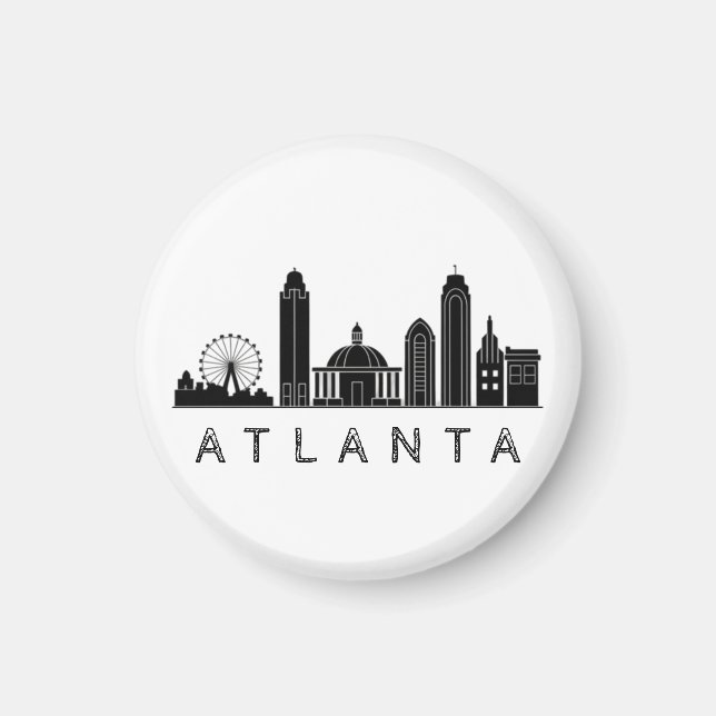 Imán Horizonte urbano estilizado de Atlanta Georgia mod (Frente)