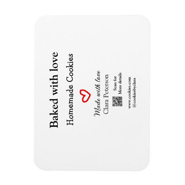 Imán Horneado con galletas caseras de amor añade QR hec (Vertical)
