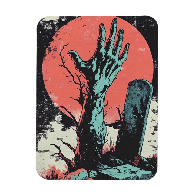 Imán Horror Comic Zombie Graveyard (Vertical)