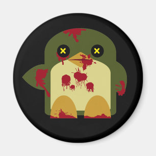 Imán Horror horrible del zombi del pingüino de Kawaii