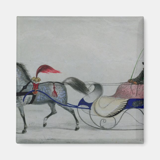 Imán Horse Drawn Sleigh (Frente)