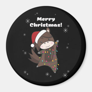 Imán Horse Pony Christmas Snow Winter Animals Horses